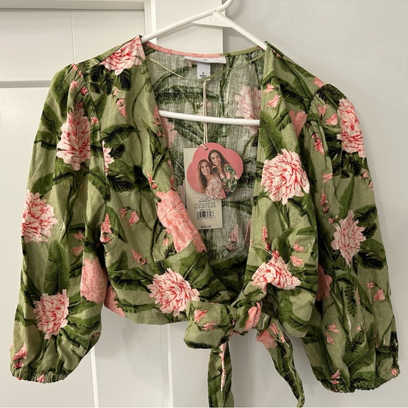 Agua Bendita Peony Wrap Crop - Picture 3 of 8